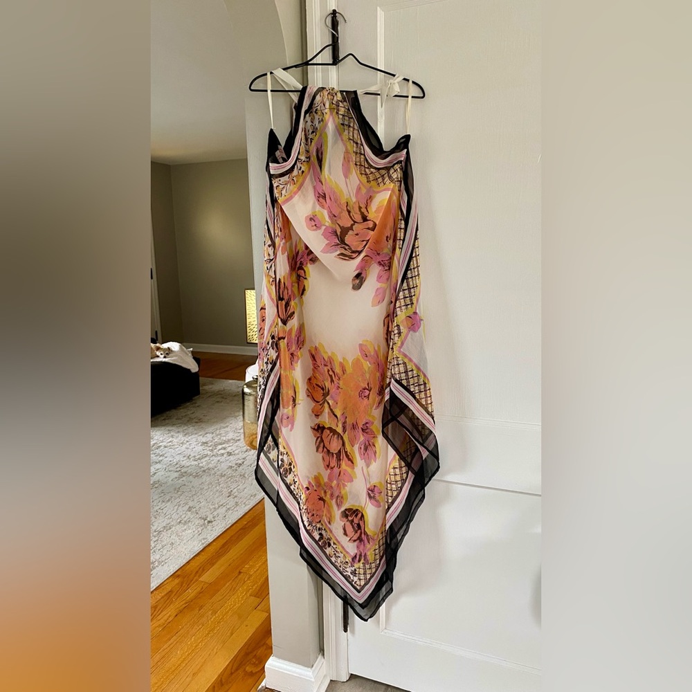 Vince Camuto Multicolor Floral Scarf dress NWT one size